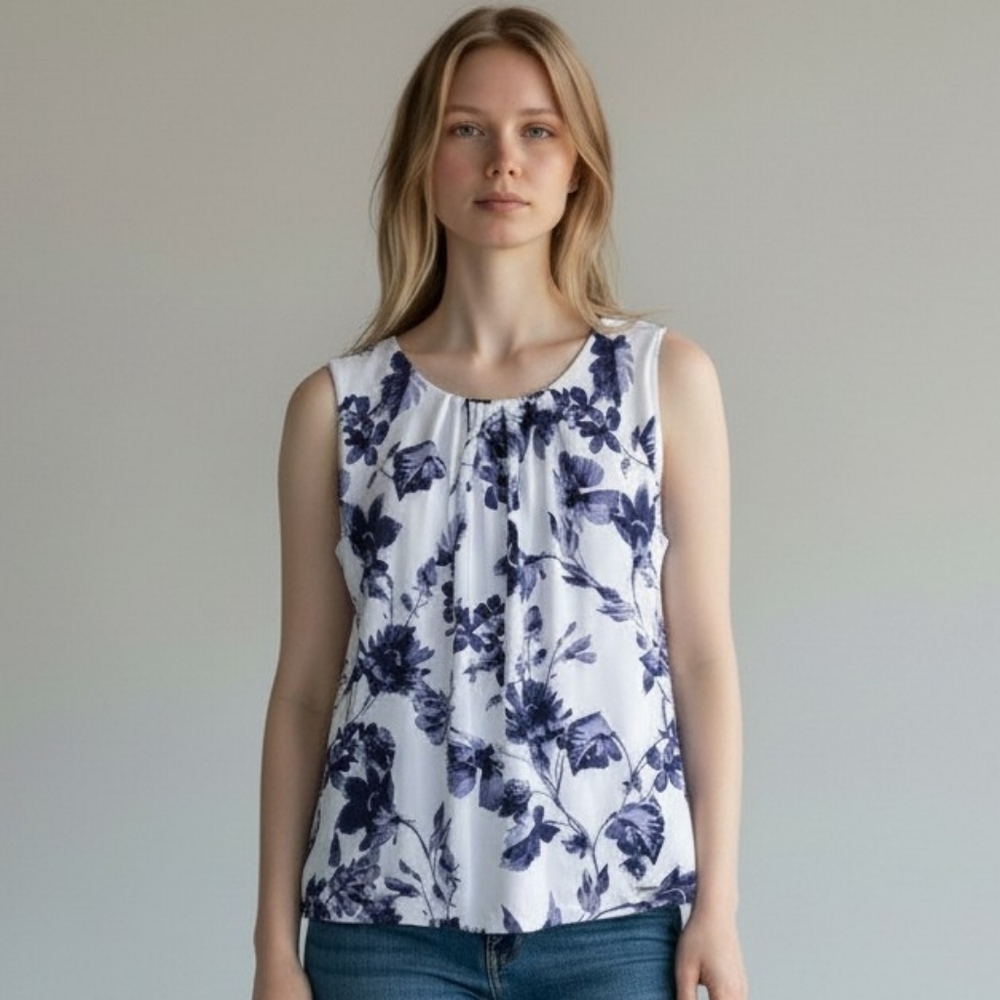 💥Calvin Klein Women's Blue Floral Blouse